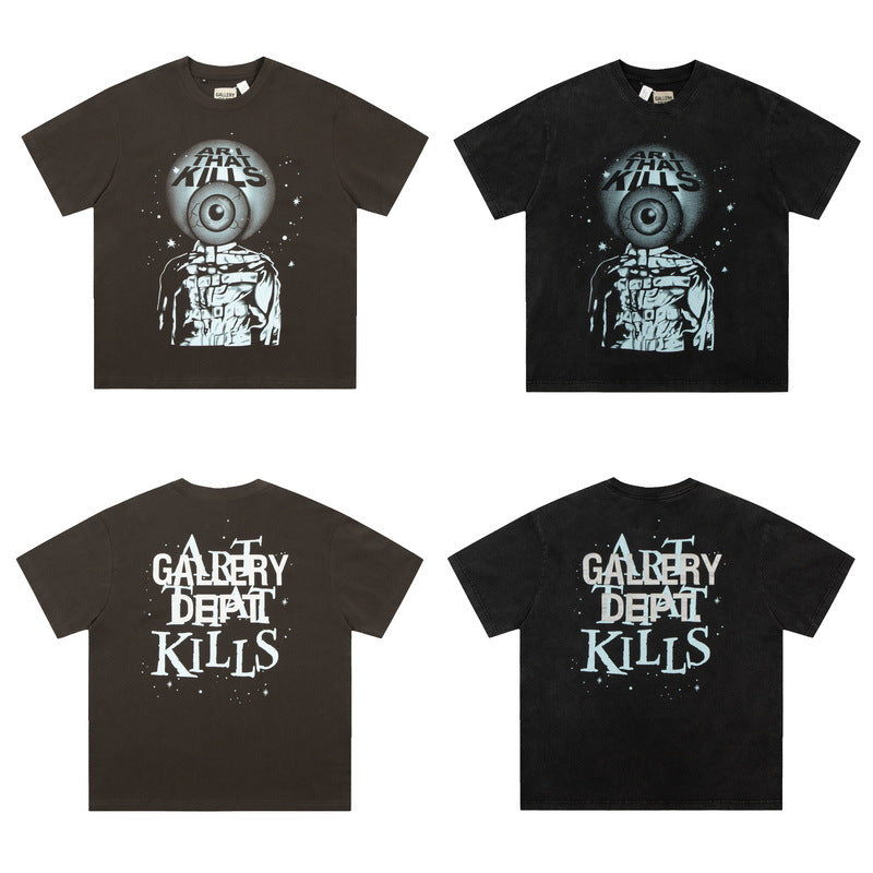 Gallery Dept T-shitrs Men's Vintage Summer Vintage Print Short Sleeves
