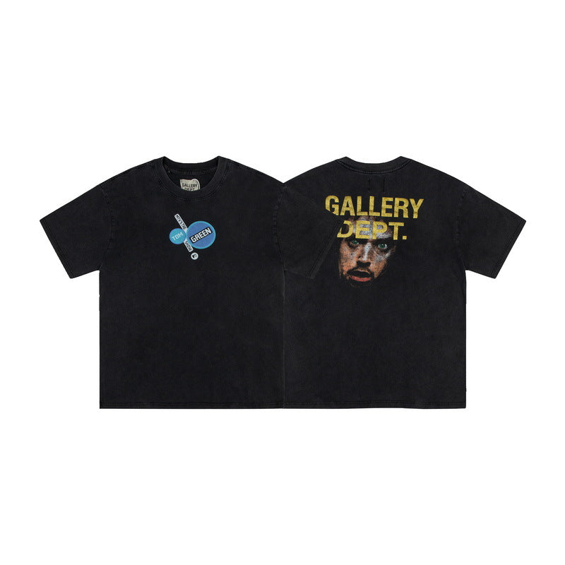 Gallery Dept T-shitrs Men's Clothing Gilding Letters Portrait Printing Short Sleeve